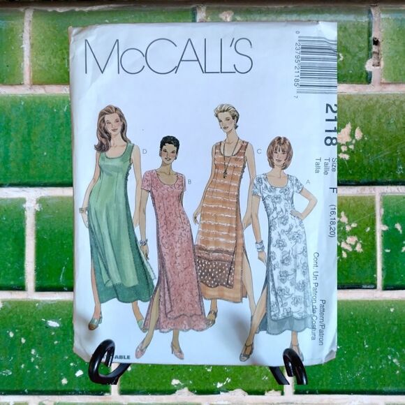 Pattern MCCALLS 2118 Misses DRESSES SEWING UNCUT 16/18/20 - Picture 1 of 5